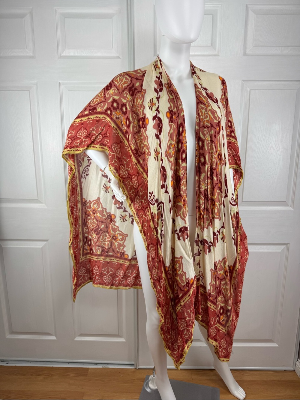 Floral Cream & Rust Bohemian Wrap